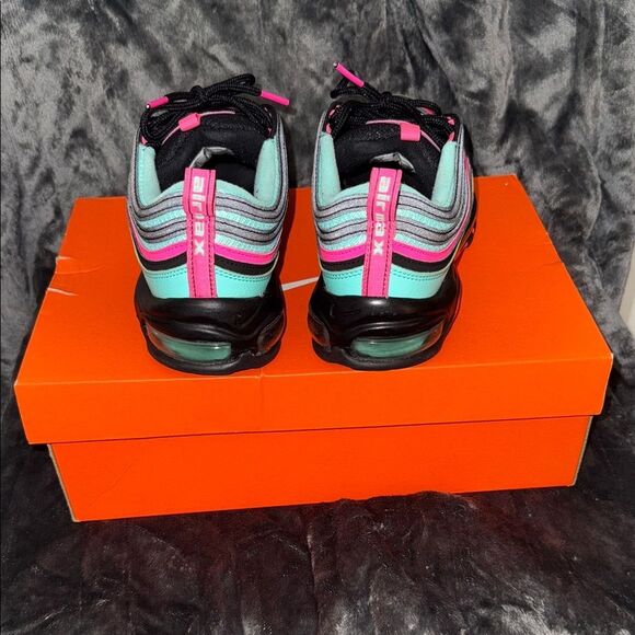 Nike Air Max 97 Men's Shoes - Aqua and Fuchsia - Picture 2 of 7
